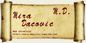 Mira Dacović vizit kartica